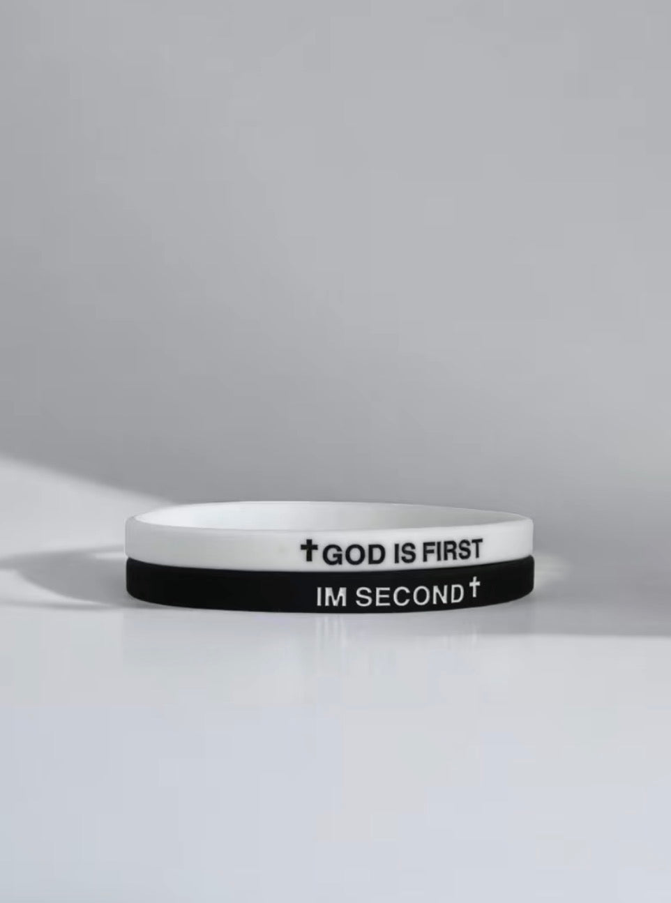 God is first wristband Black + White
